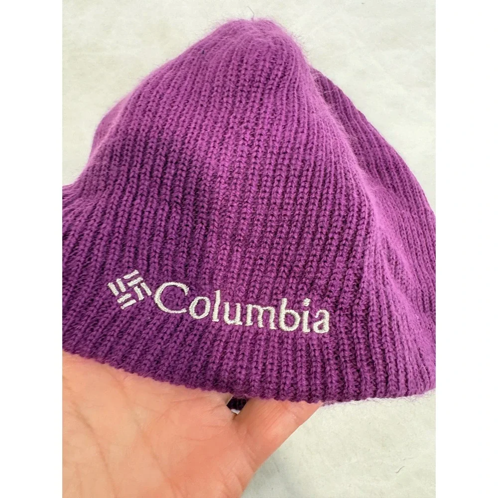 Columbia Youth Purple Ribbed Knit Beanie Hat‎ CY9244 One Size OS